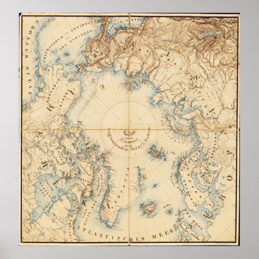 Map of the Arctic and Adjacent Regions (1855) ポスター (正面)