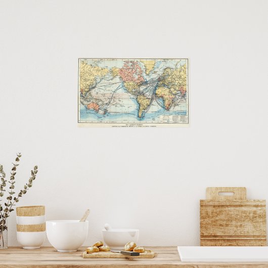 Map of the British Empire ポスター (キッチン)
