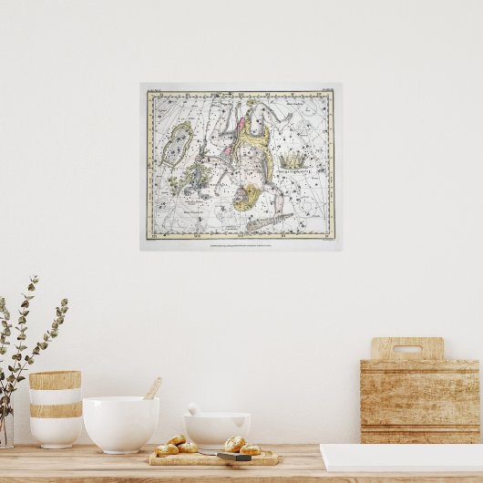 Map of The Constellations Plate VIII ポスター (キッチン)