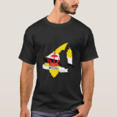 Map of the flag of Brunei Tシャツ (正面)
