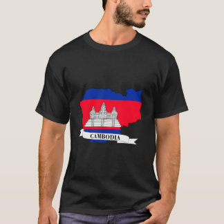 Map of the flag of Cambodia Tシャツ