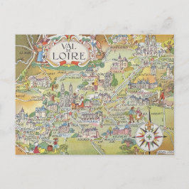 Map of the Loire Valley of France Postcard ポストカード