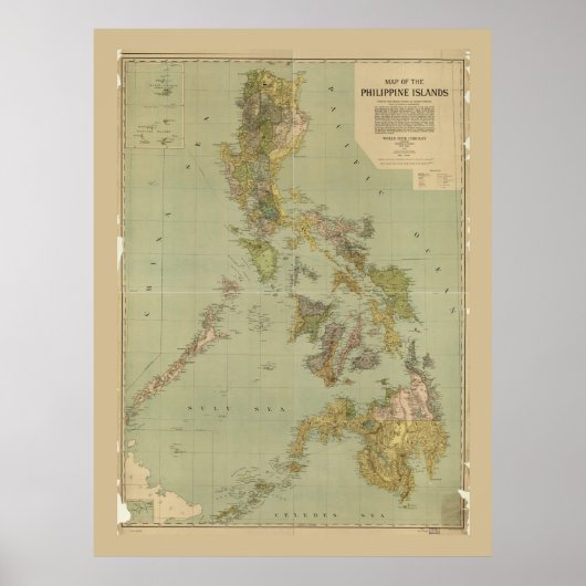 Map of the Philippine Islands (1908) ポスター (正面)