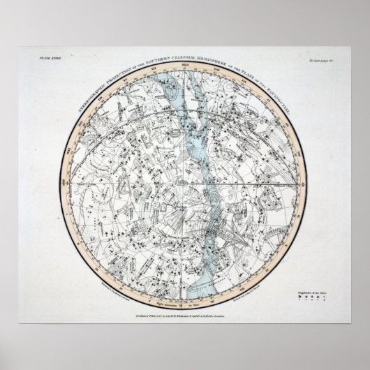 Map of The Southern Hemisphere Plate XXVIII ポスター (正面)
