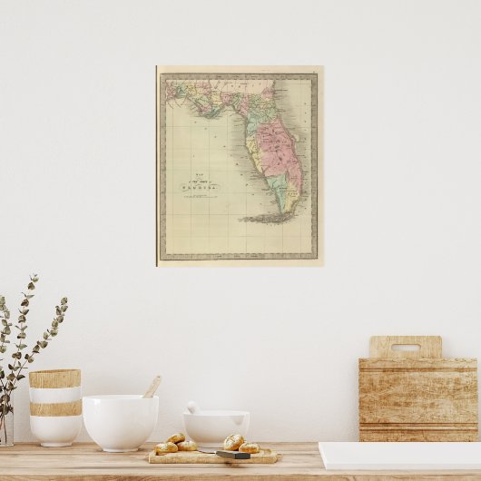 Map of the State of Florida ポスター (キッチン)