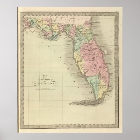Map of the State of Florida ポスター (正面)