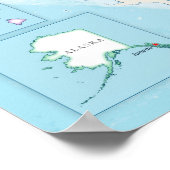 Map of the United States with State Capitals ポスター (角)