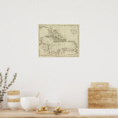 Map of the West Indies ポスター (キッチン)