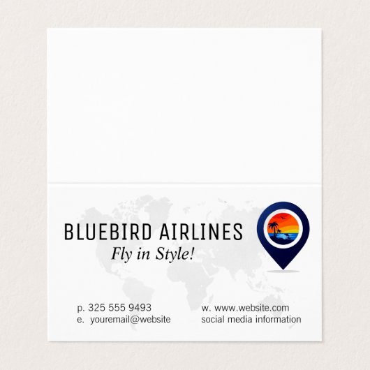 Map of the World | Tropical Island 名刺 (外部フラット)