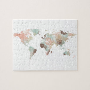 Map of the World Watercolor ジグソーパズル