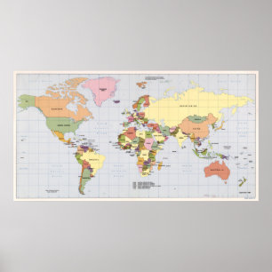 Map of The World with Countries (1987) ポスター