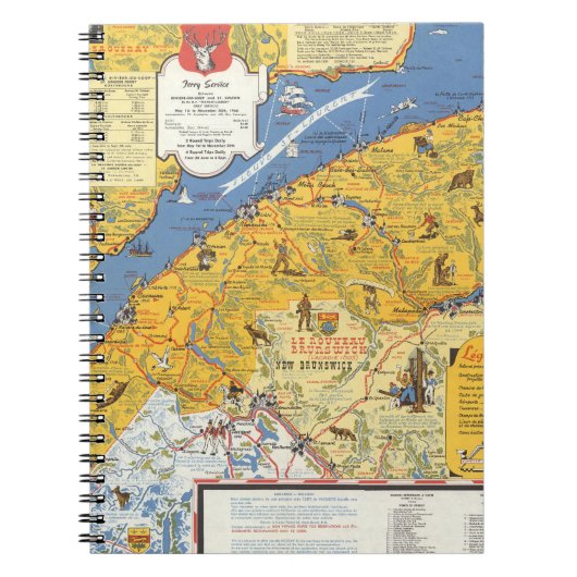Map of Vacanes、Quebec、Gaspesie （カナダ） ノートブック (正面)