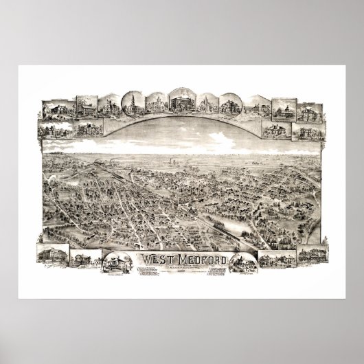 Map of West Medford, Massachusetts in 1897 ポスター (正面)