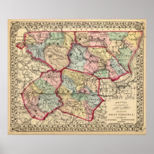 Map of Winfield, West Virginia ポスター (正面)