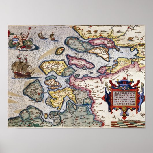 Map of Zeeland, c.1560 ポスター (正面)