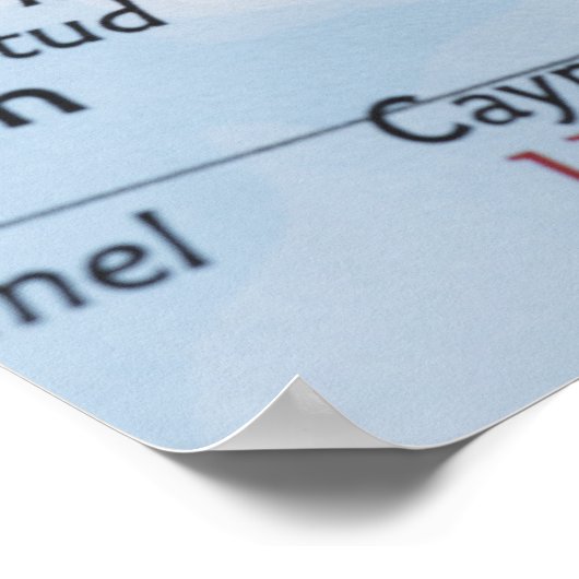 Map pin placed in Havana, Cuba on map, close-up ポスター (角)