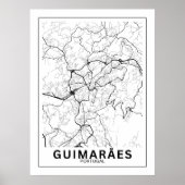 Mapa Da Cidade Guimarães Estilo Linha Clássico ポスター (正面)