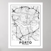 Mapa Da Cidade Porto Estilo Linha Clássico ポスター (正面)