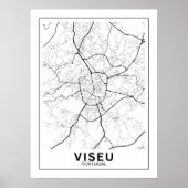  Mapa Da Cidade Viseu Estilo Linha Clássico ポスター (正面)