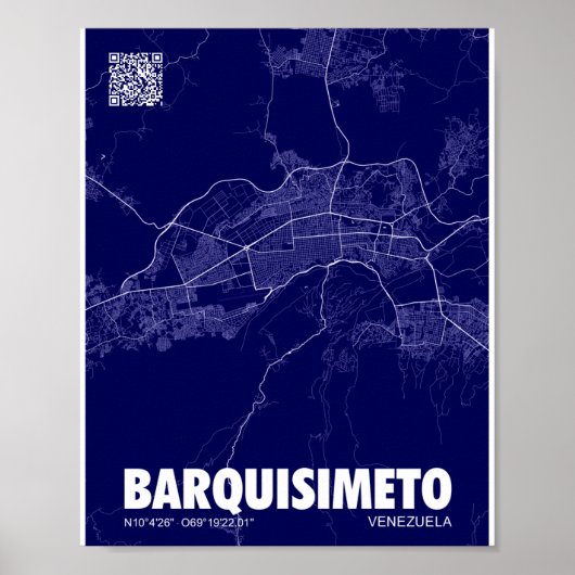 Mapa de Barquisimeto – ベネズエラシティマップ ポスター (正面)