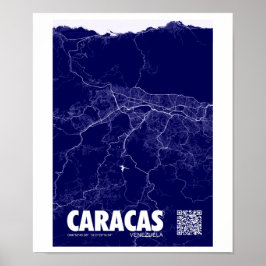 Mapa de Caracas – ベネズエラ旅行都市の地図 ポスター
