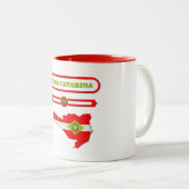 MAPA DE SANTA CATARINA. SAMER BRASIL ツートーンマグカップ (正面右)