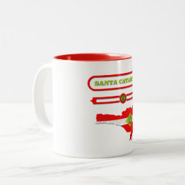 MAPA DE SANTA CATARINA. SAMER BRASIL ツートーンマグカップ