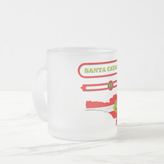 MAPA DE SANTA CATARINA. SAMER BRASIL フロストグラスマグカップ (正面左)