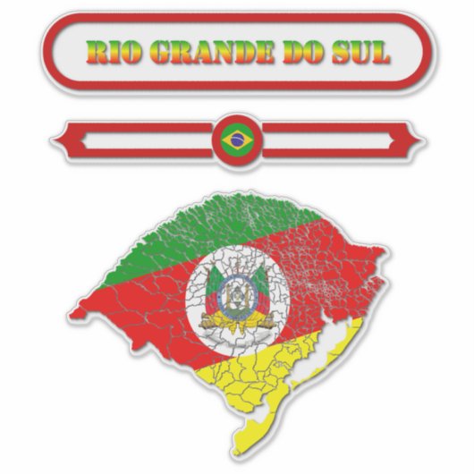 MAPA DO RIO GRANDE DO SUL. SAMER BRASIL シール (正面)