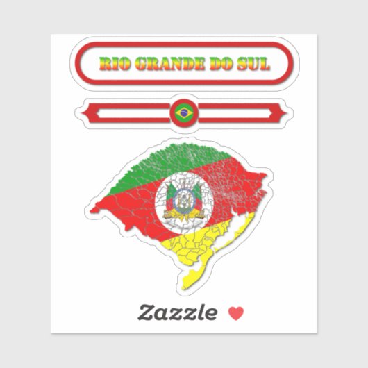 MAPA DO RIO GRANDE DO SUL. SAMER BRASIL シール (シート)