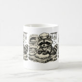 Mapache panadero – Arte vintage de cocina コーヒーマグカップ (中央)