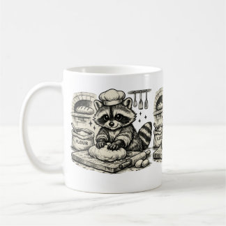 Mapache panadero – Arte vintage de cocina コーヒーマグカップ