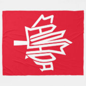 Maple CANADA TEXT FLAG LOGO BY MASANSER PIXELAT フリースブランケット (正面(横))