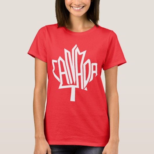 Maple CANADA TEXT FLAG LOGO BY MASANSER PIXELAT Tシャツ (正面)