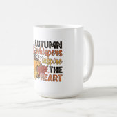 Maple leaf and pumpkin design コーヒーマグカップ (正面右)