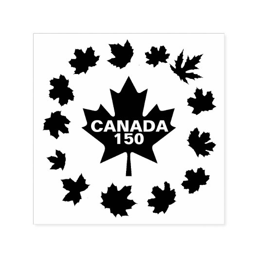 Maple Leaf Canada 150カスタマイズ可能 セルフインキングスタンプ (デザイン)