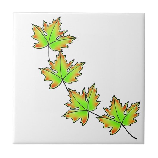 Maple Leaf, fall leaves, Autumn colors タイル (正面)