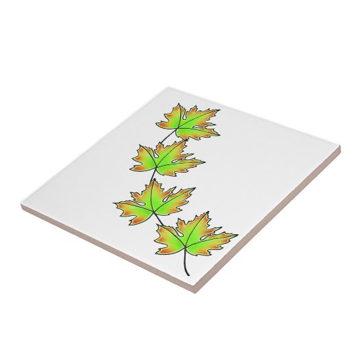 Maple Leaf, fall leaves, Autumn colors タイル (側面)