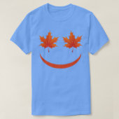 Maple Leaf Fall Smile Face Happy Fall Leaves Autum Tシャツ (デザイン正面)