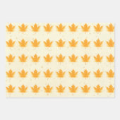 Maple Leaf Wrapping Paper Flat Sheet Set of 3 ラッピングペーパーシート (正面2)