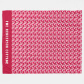 Maple Leaves on a Pink Background フリースブランケット (正面(横))