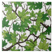 Maple leaves on white タイル (正面)