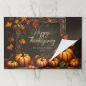 Maple Leaves Pumpkins Thanksgiving Paper Placemat ペーパーパッド (折り畳み)