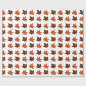 Maple Leaves Wrapping White Pattern ラッピングペーパー (フラット)