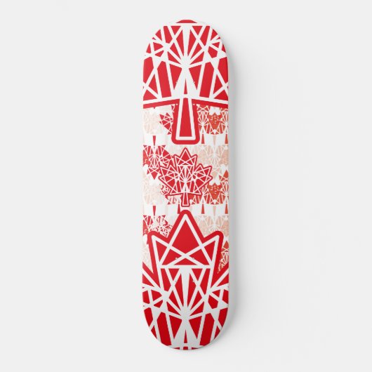 MAPLE MADE WITH TRIANGLES CANADA FLAG BY MASANSER スケートボード (正面)