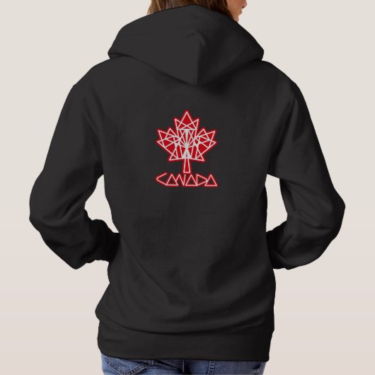 MAPLE MADE WITH TRIANGLES CANADA FLAG BY MASANSER パーカ (裏面)