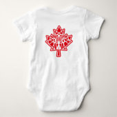 MAPLE MADE WITH TRIANGLES CANADA FLAG BY MASANSER ベビーボディスーツ (裏面)
