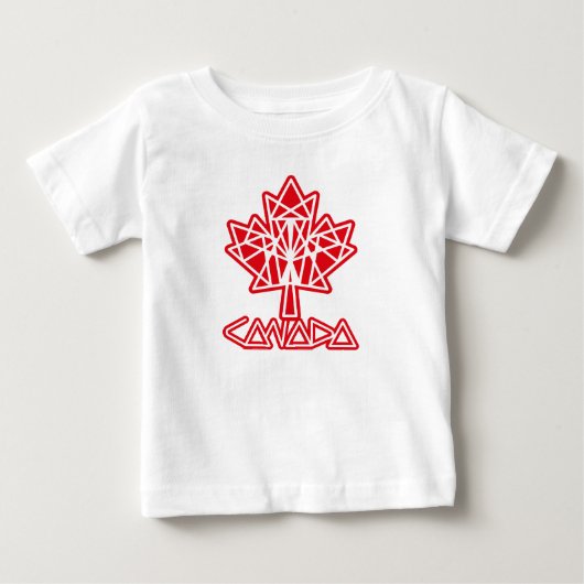 MAPLE MADE WITH TRIANGLES CANADA FLAG BY MASANSER ベビーTシャツ (正面)