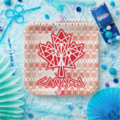 MAPLE MADE WITH TRIANGLES CANADA FLAG BY MASANSER ペーパープレート (パーティー)