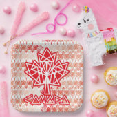 MAPLE MADE WITH TRIANGLES CANADA FLAG BY MASANSER ペーパープレート (パーティー)